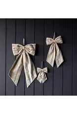 Bow Fabric Folk Beige Stripe Embroidery