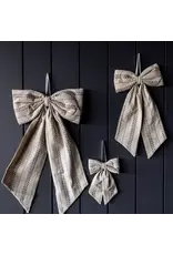 Bow Fabric Folk Beige Stripe Embroidery