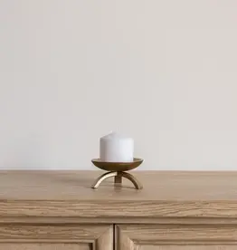 Brass Inspired Tripod Pillar Candle Holder