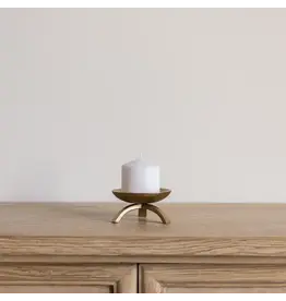Brass Inspired Tripod Pillar Candle Holder