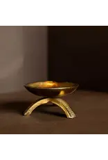 Brass Inspired Tripod Pillar Candle Holder