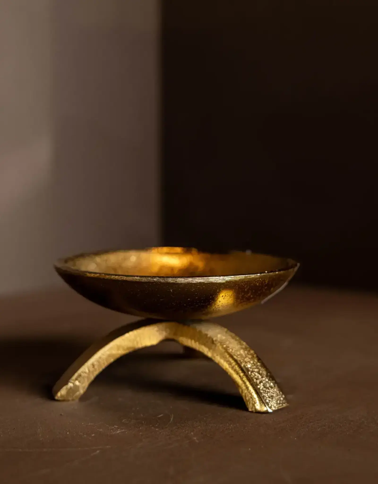 Brass Inspired Tripod Pillar Candle Holder