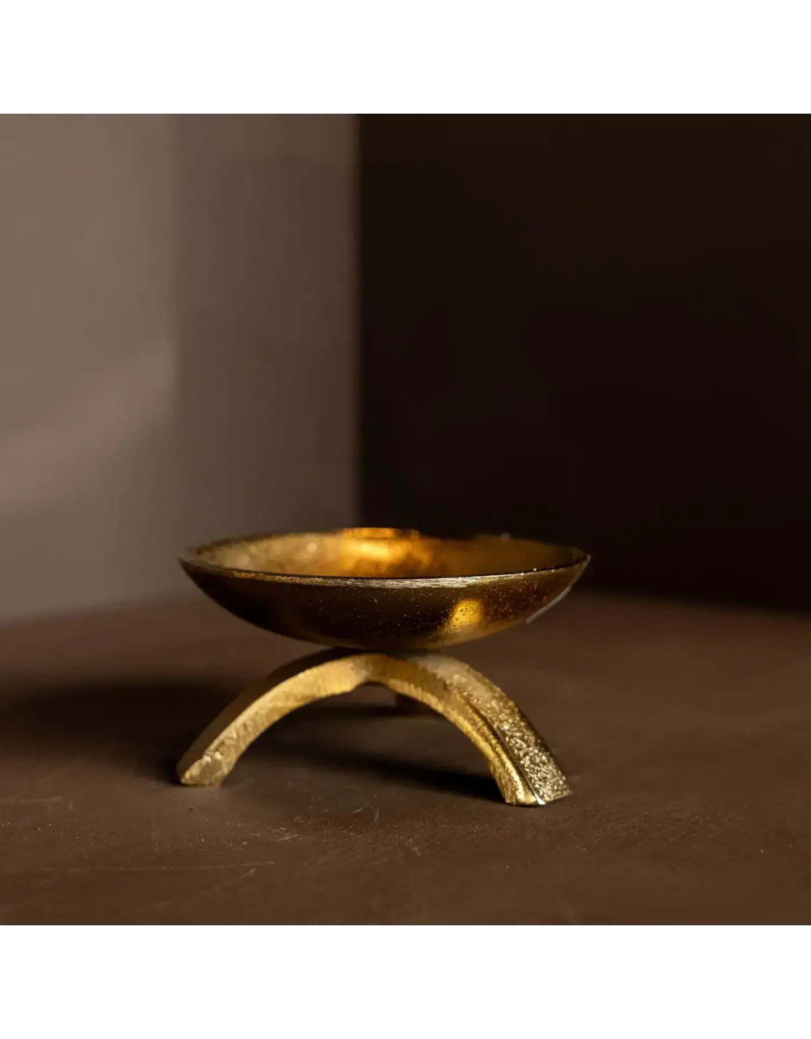 Brass Inspired Tripod Pillar Candle Holder
