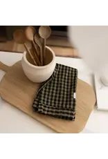 Ruffle Olive Green Gingham Kitchen Dish Towel