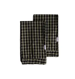 Ruffle Olive Green Gingham Kitchen Dish Towel