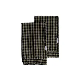 Ruffle Olive Green Gingham Kitchen Dish Towel