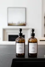 Amber Soap Bottle Reusable Dispenser with Label