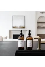 Amber Soap Bottle Reusable Dispenser with Label