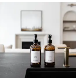 Amber Soap Bottle Reusable Dispenser with Label