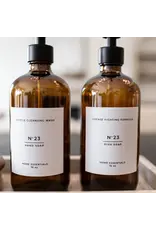Amber Soap Bottle Reusable Dispenser with Label