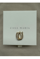 Double Cz Hoops Oval