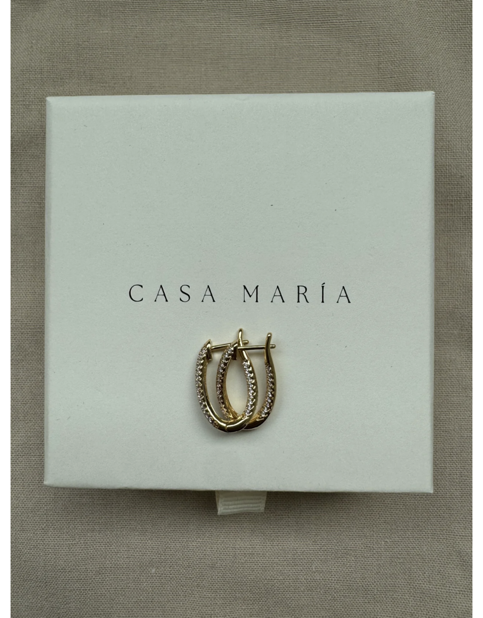 Double Cz Hoops Oval