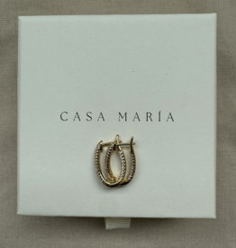 Double Cz Hoops Oval