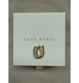 Double Cz Hoops Oval
