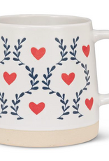 Wide Base Mug with Scandi Hearts & leaves