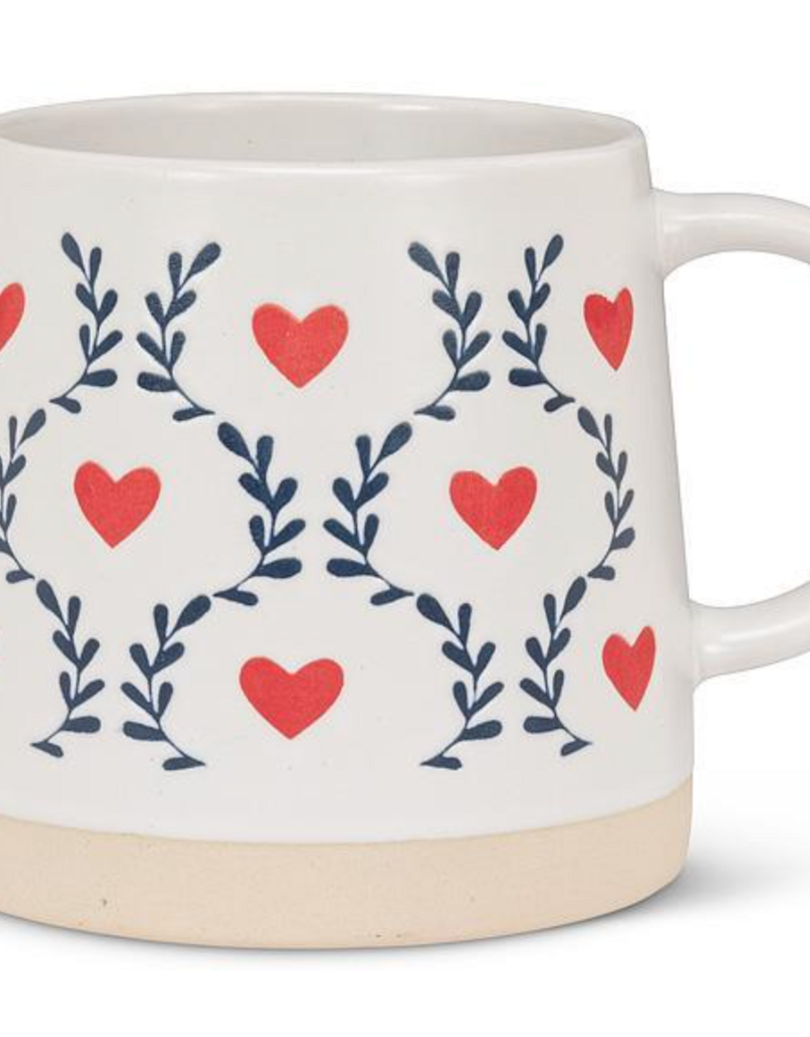 Wide Base Mug with Scandi Hearts & leaves