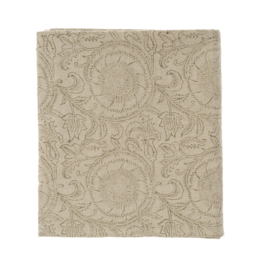 Botanique Block Print Tablecloth, Natural 104x60