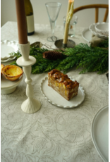 Botanique Block Print Tablecloth, Natural 104x60