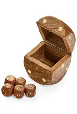 Deco Dice Mango Wood w/ Brass Details