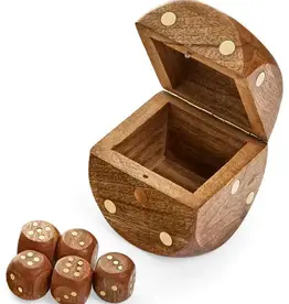 Deco Dice Mango Wood w/ Brass Details