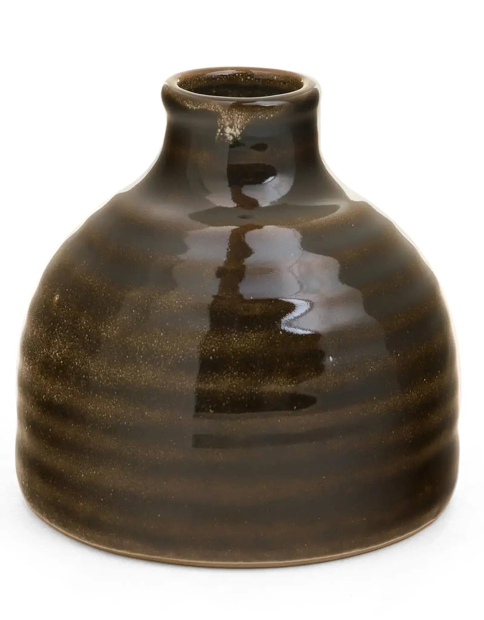 Ceramic Dark Brown Bud Vase