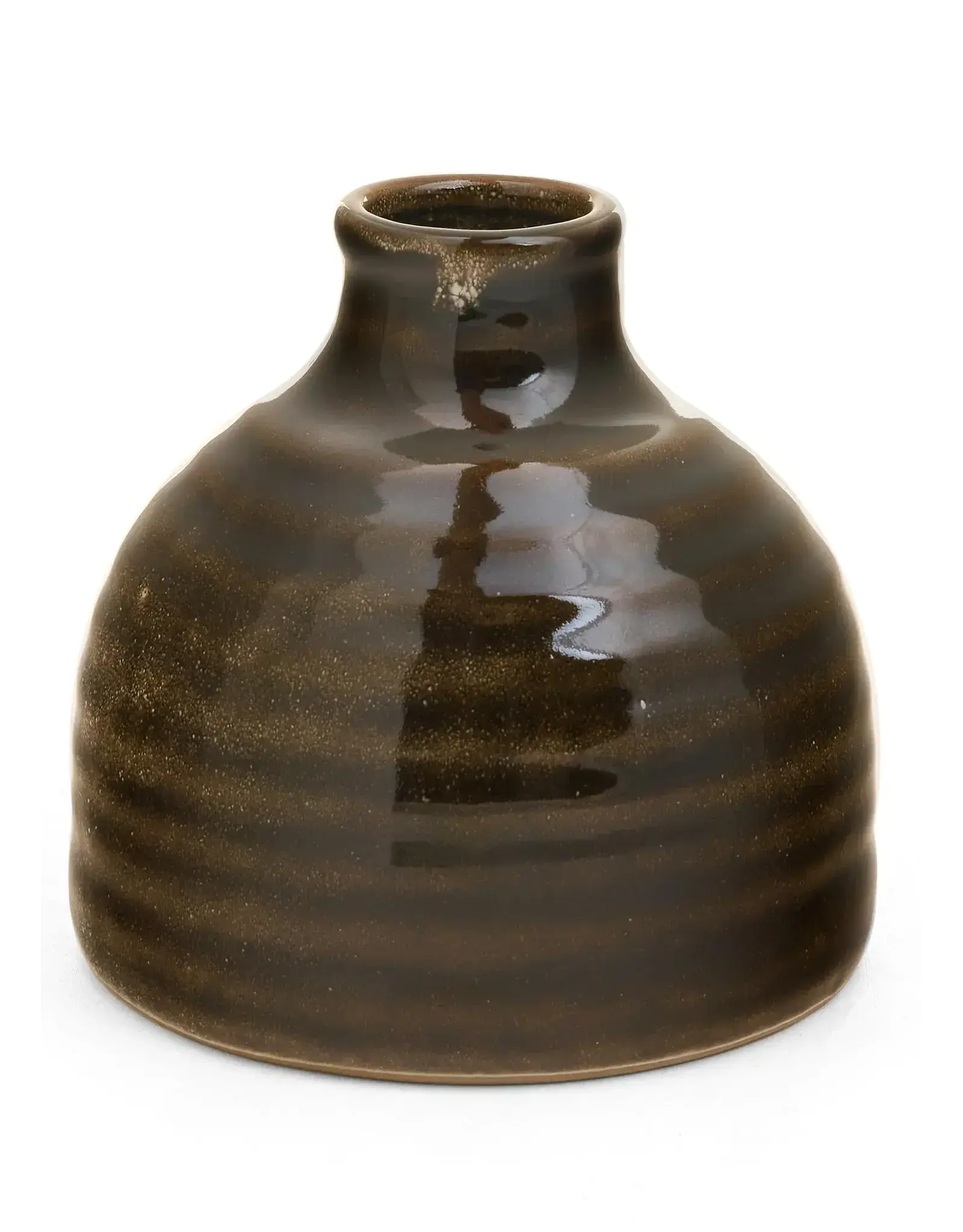 Ceramic Dark Brown Bud Vase