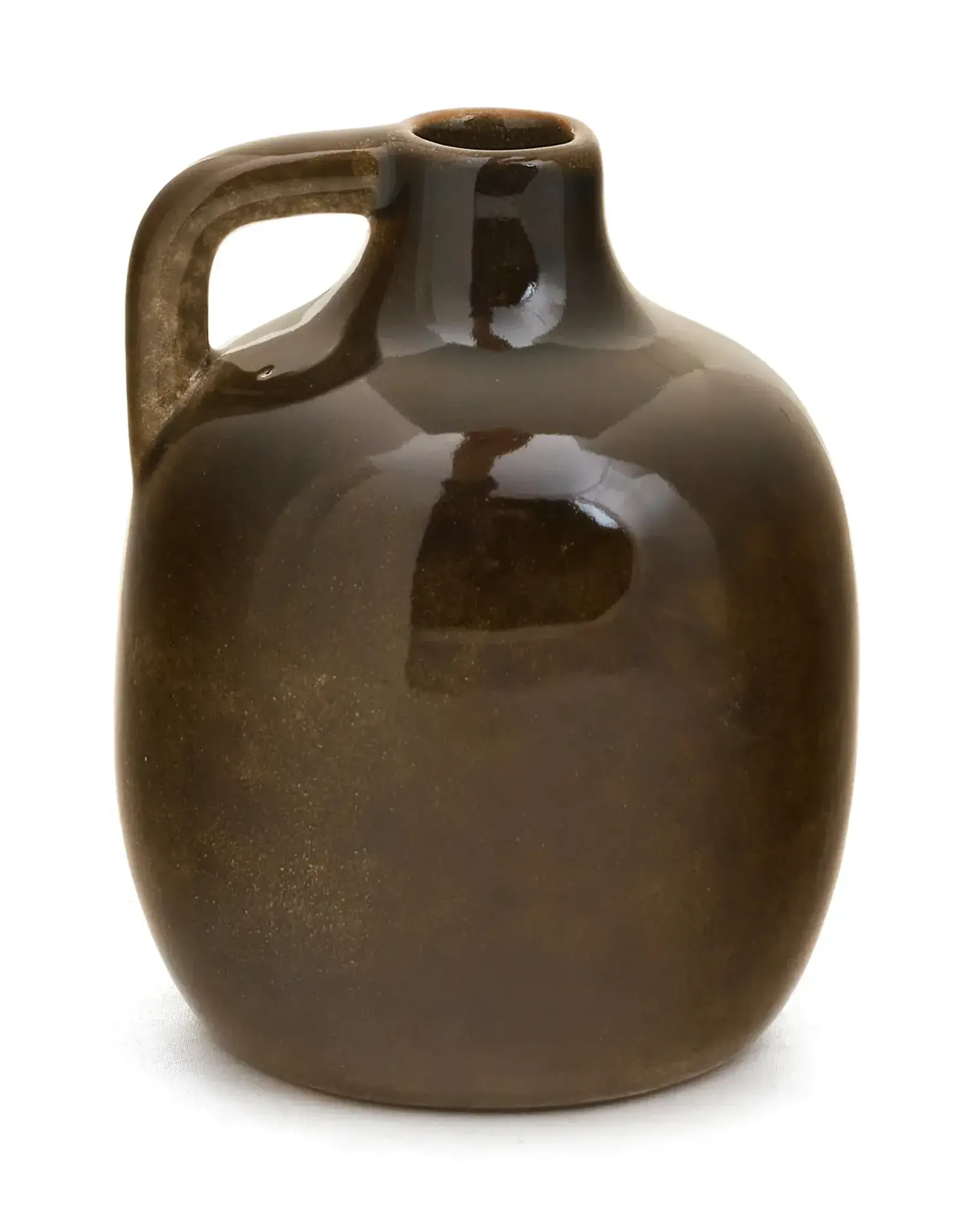 Ceramic Dark Brown Bud Vase