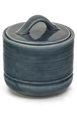 Ceramic Sugar Jar w/ Lid, Blue