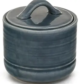 Ceramic Sugar Jar w/ Lid, Blue