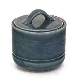 Ceramic Sugar Jar w/ Lid, Blue