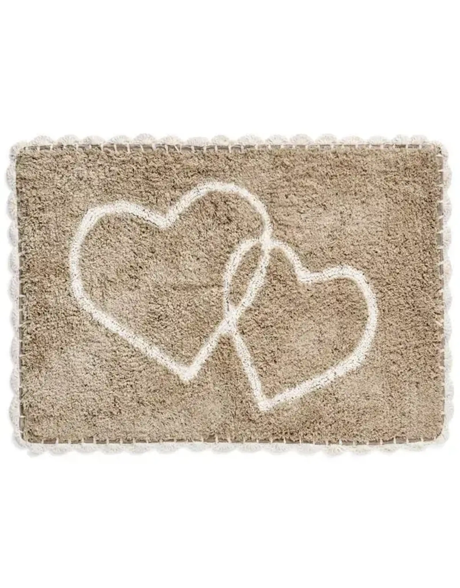 Tufted Heart Crochet Lace Bathmat