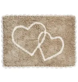 Tufted Heart Crochet Lace Bathmat