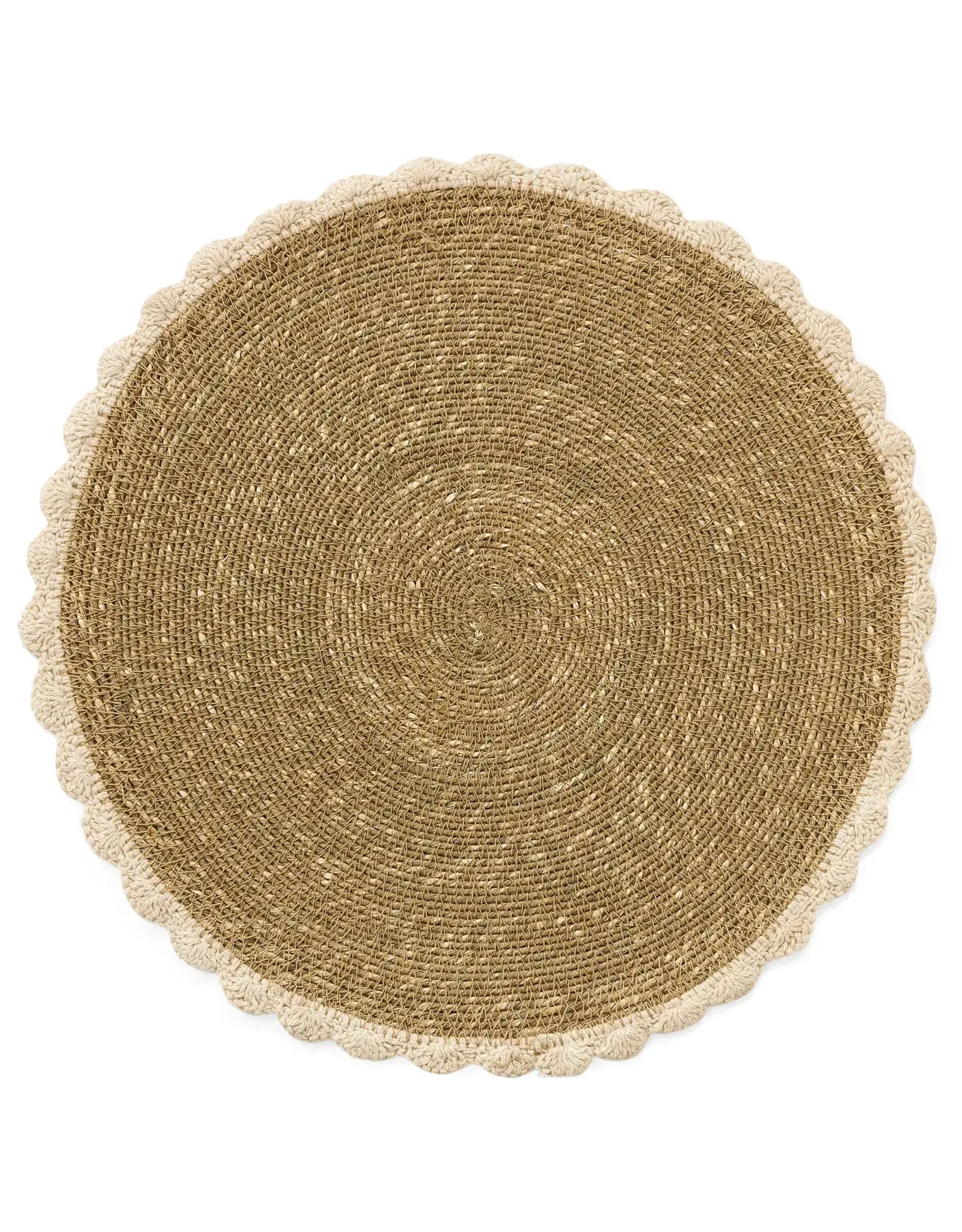 Seagrass w/ Crochet Round Placemat