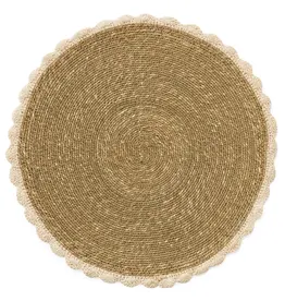 Seagrass w/ Crochet Round Placemat