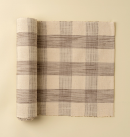 Grace Gingham Table Runner - 108"L, Stone