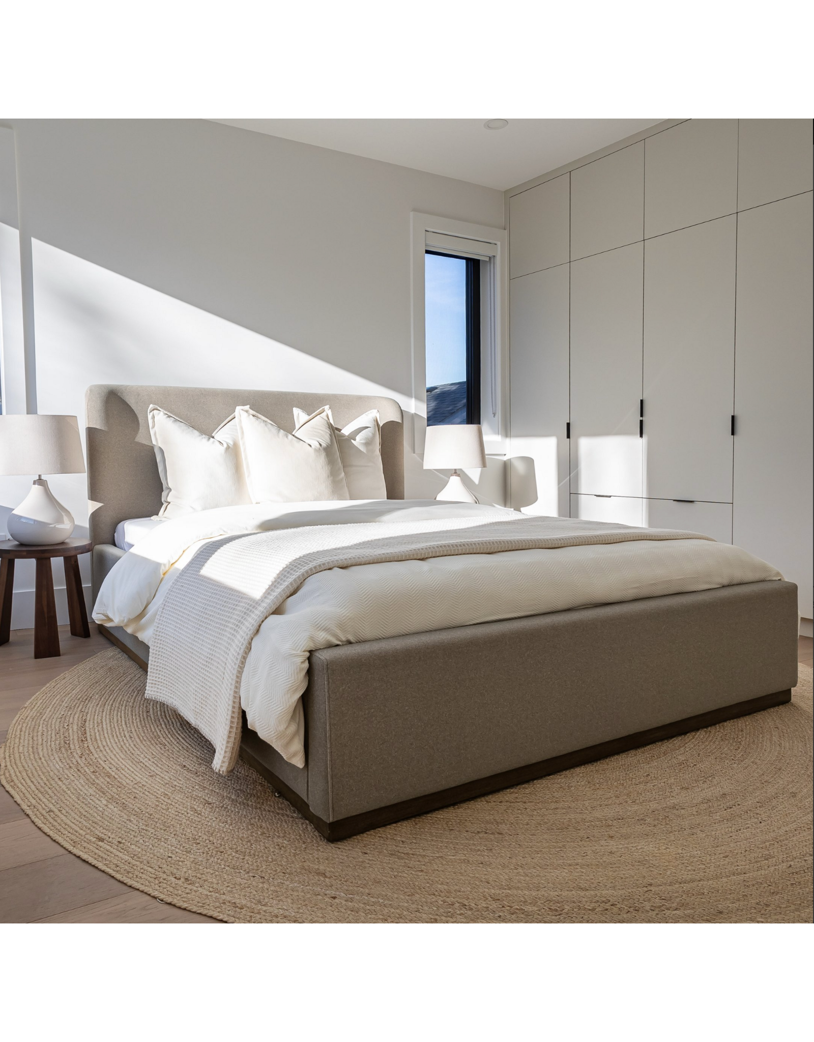 Faye King Bed Storage  - Velvet Sandstorm