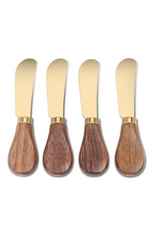 Walnut Handled Pate Spreaders. Set of 4