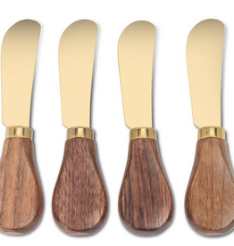Walnut Handled Pate Spreaders. Set of 4