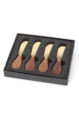Walnut Handled Pate Spreaders. Set of 4