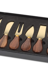 Walnut Handled Cheese Knives. S/6