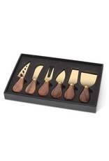 Walnut Handled Cheese Knives. S/6