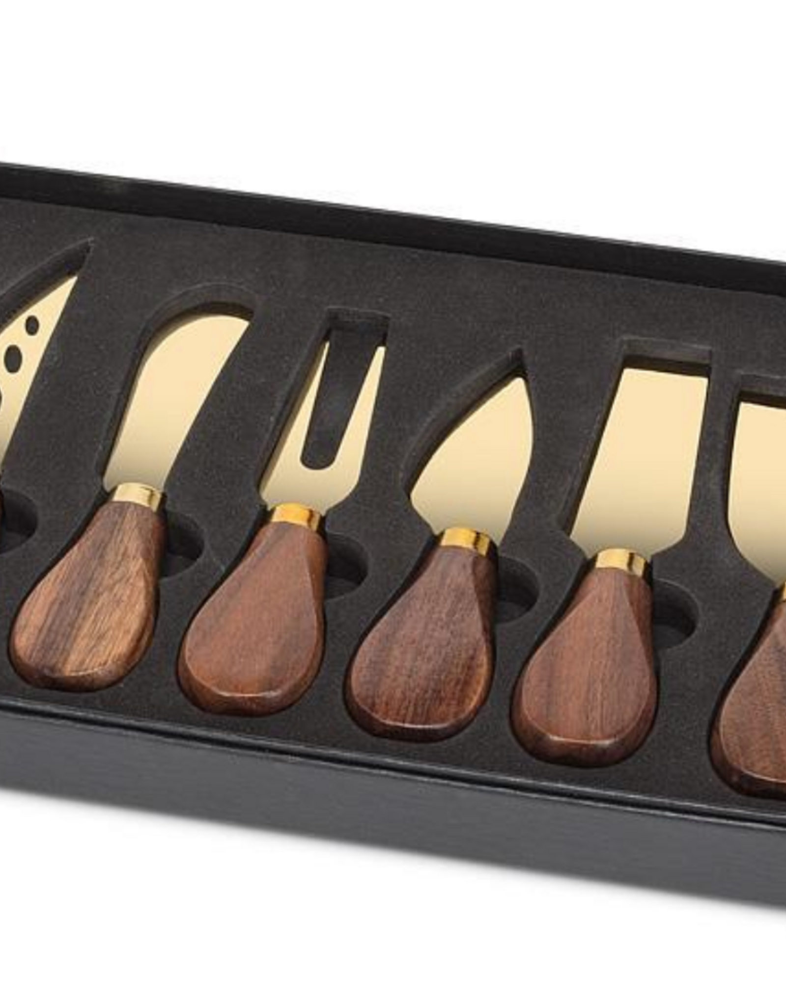 Walnut Handled Cheese Knives. S/6