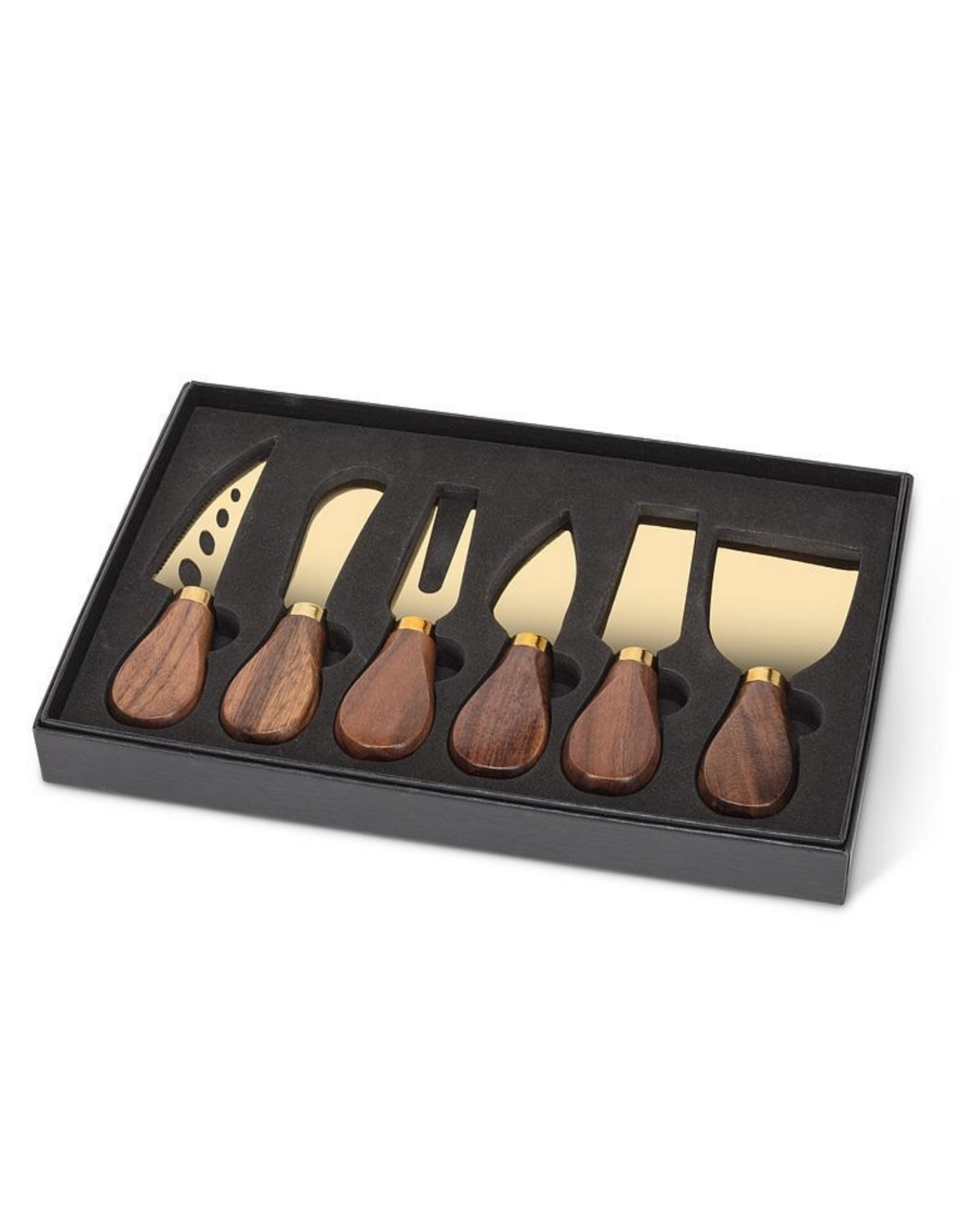 Walnut Handled Cheese Knives. S/6