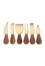 Walnut Handled Cheese Knives. S/6