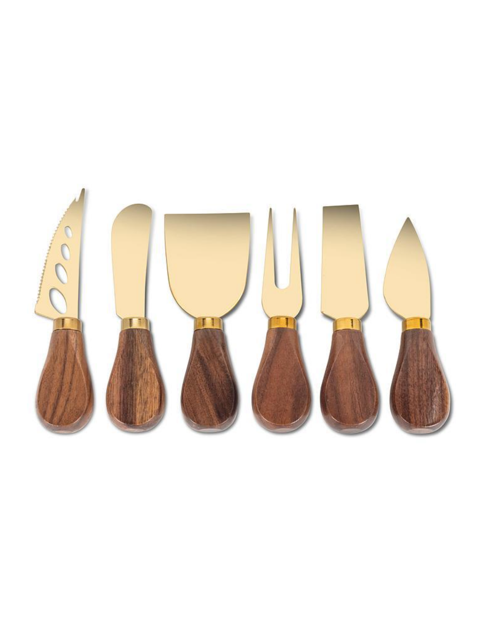 Walnut Handled Cheese Knives. S/6