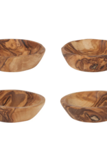 Olive Wood Pinch Bowls Set of 4