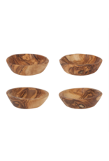 Olive Wood Pinch Bowls Set of 4