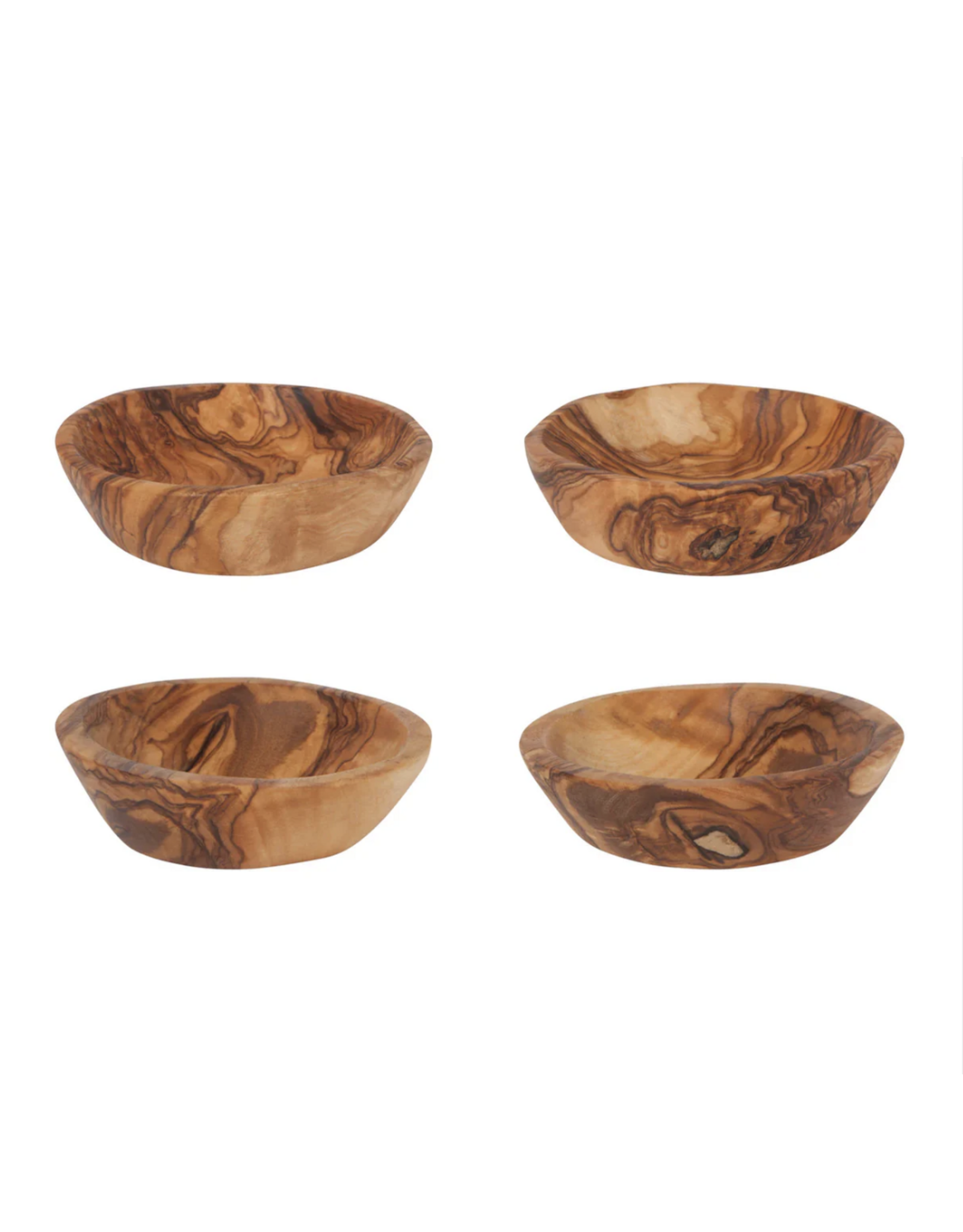 Olive Wood Pinch Bowls Set of 4
