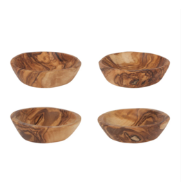 Olive Wood Pinch Bowls Set of 4