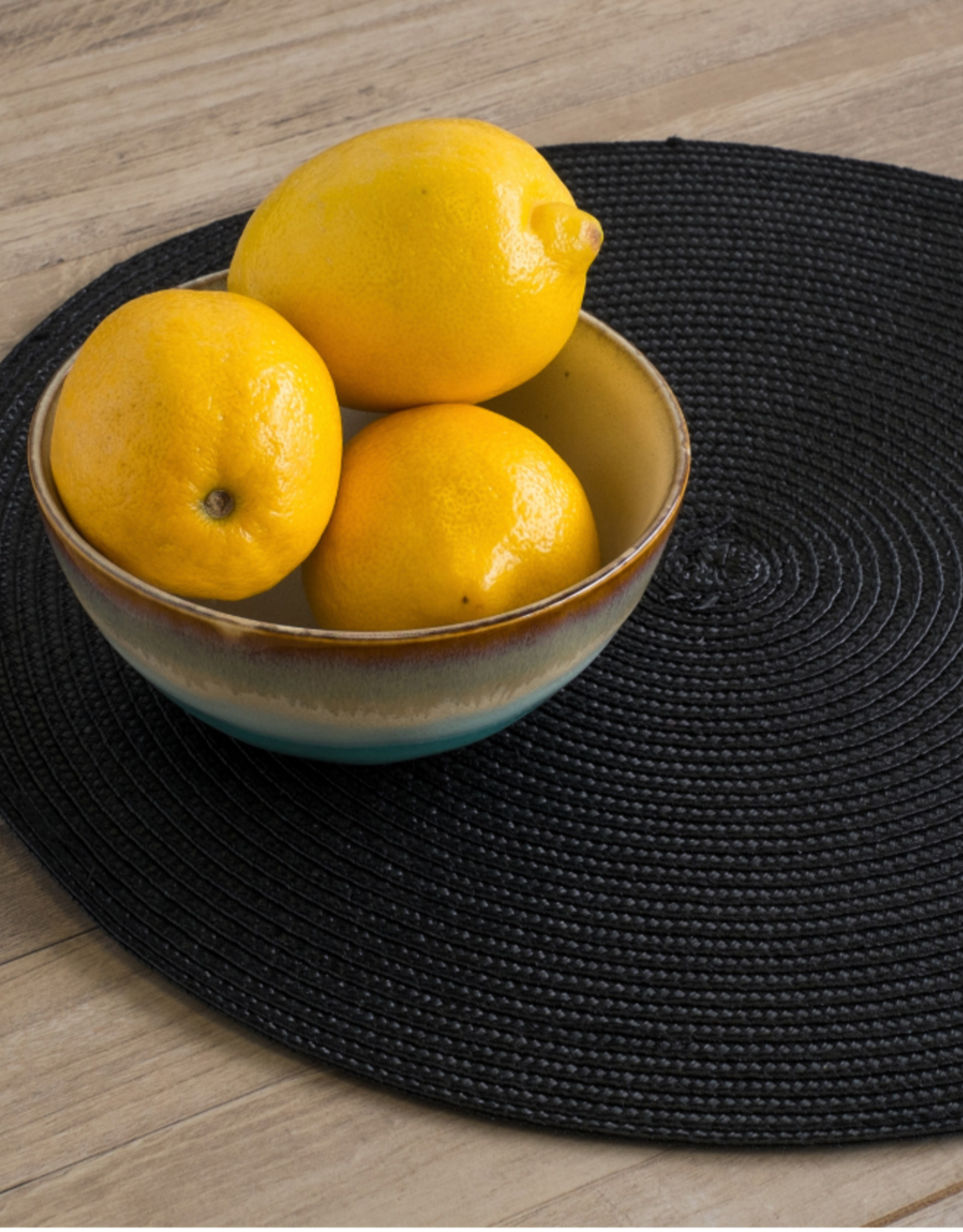 Disko Black Round Placemat